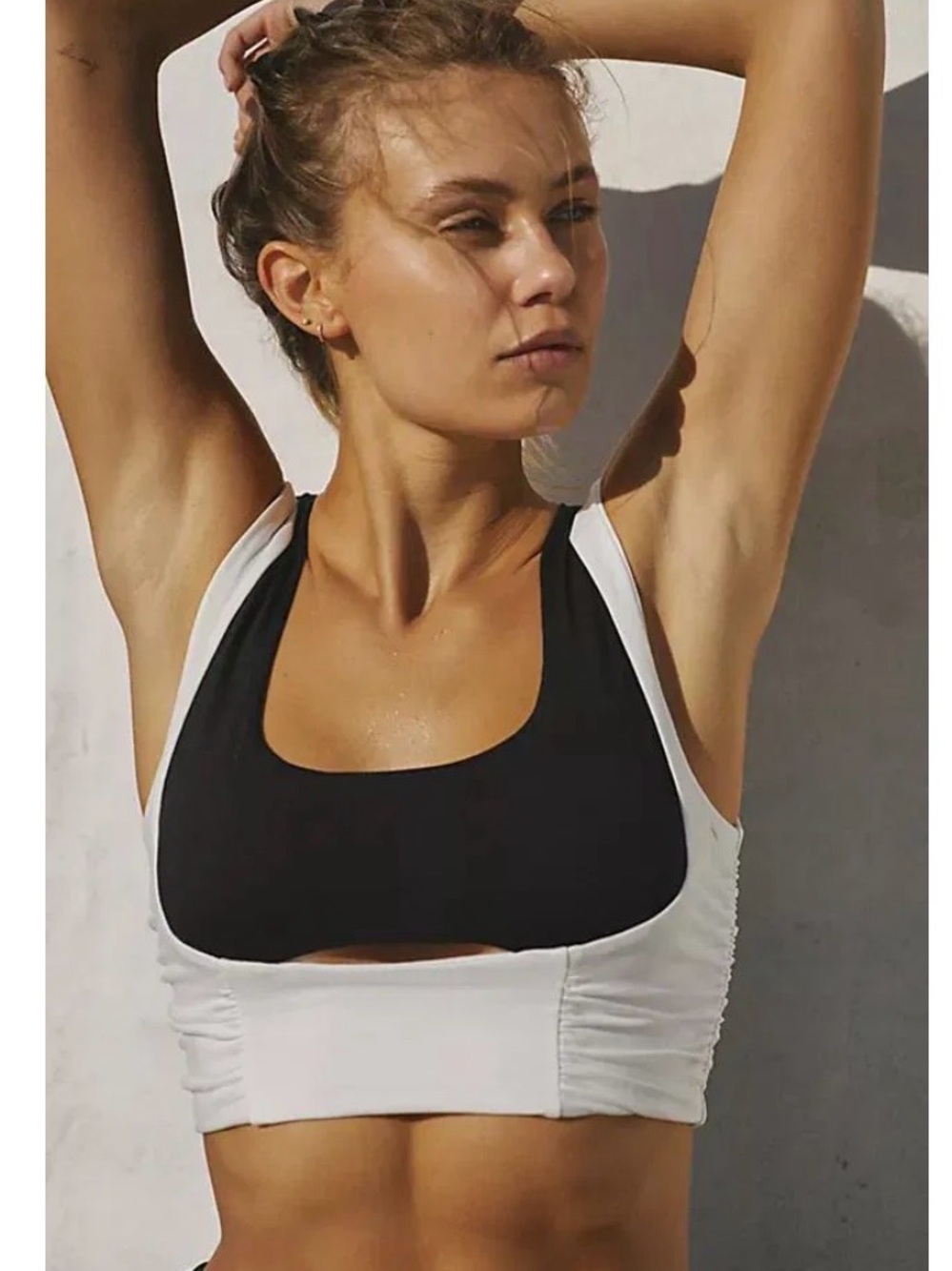 Free People Back Sports Bralette in Black & white